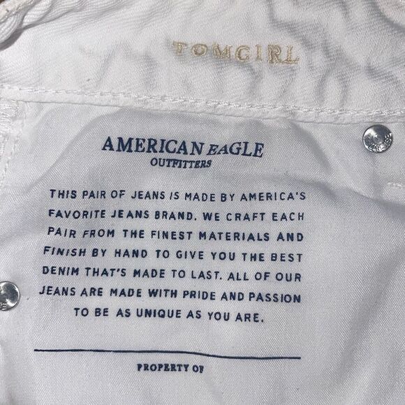 American Eagle Outfitters‎ Womens Tomgirl Button-Fly Straight-Leg Jeans Size 6 - Picture 8 of 12